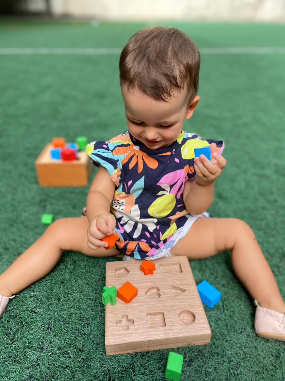 Brinquedo Educativo Blocos de Montar de Madeira Infantil